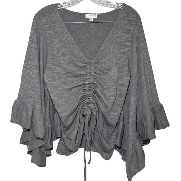 EARTHBOUND Tops - Earthbound Gray Ruched Top Women's Medium boho minimal indie festival granola